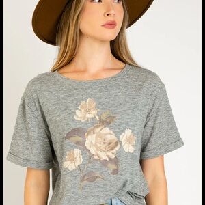 Floral Gray Women's Top
